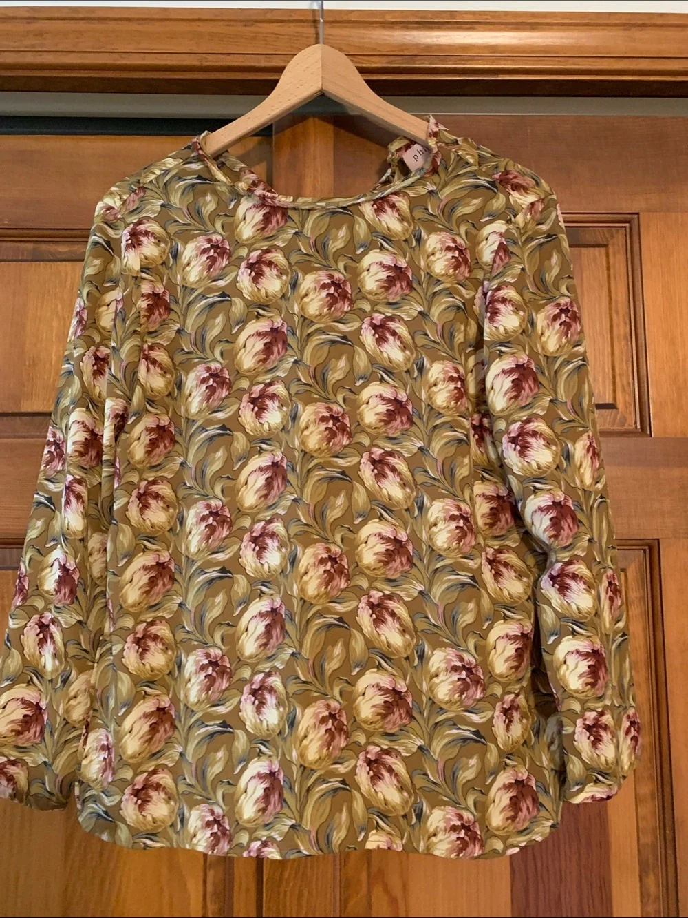Philosophy Floral Long-Sleeve Blouse in Olive Multi